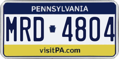 PA license plate MRD4804