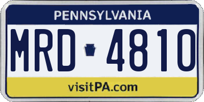 PA license plate MRD4810