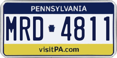 PA license plate MRD4811