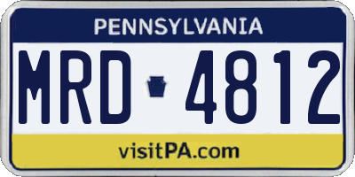 PA license plate MRD4812