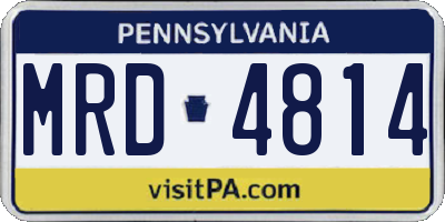 PA license plate MRD4814
