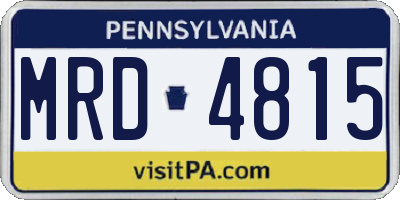 PA license plate MRD4815