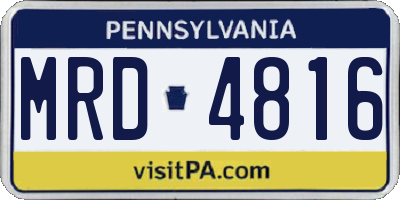 PA license plate MRD4816