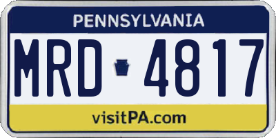 PA license plate MRD4817