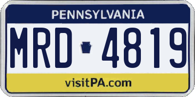PA license plate MRD4819