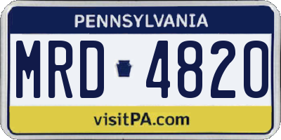 PA license plate MRD4820