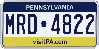 PA license plate MRD4822