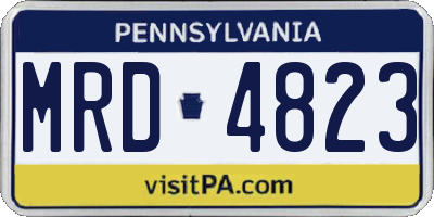 PA license plate MRD4823