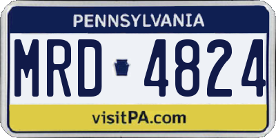PA license plate MRD4824