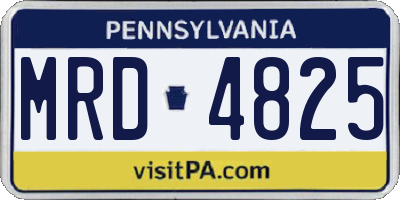 PA license plate MRD4825