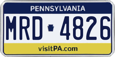 PA license plate MRD4826