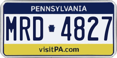 PA license plate MRD4827