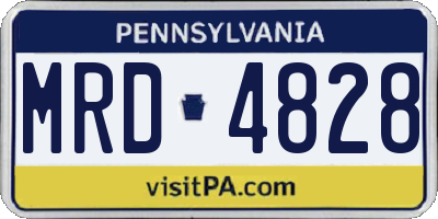 PA license plate MRD4828