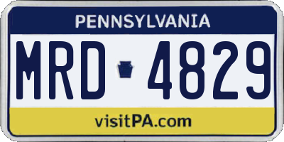PA license plate MRD4829