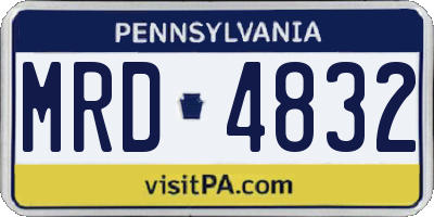 PA license plate MRD4832