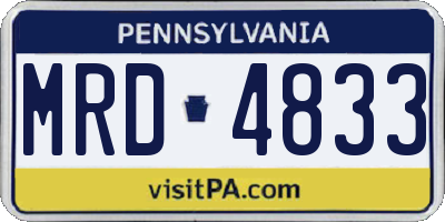 PA license plate MRD4833