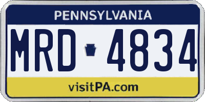 PA license plate MRD4834