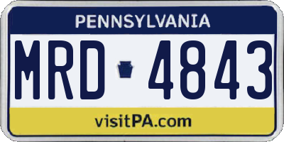 PA license plate MRD4843