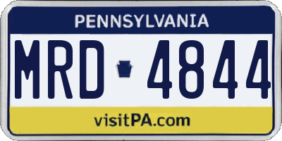 PA license plate MRD4844