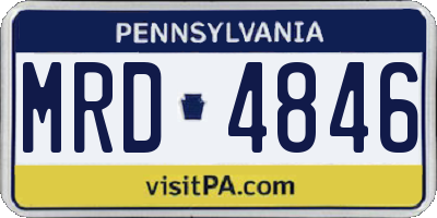 PA license plate MRD4846