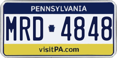 PA license plate MRD4848