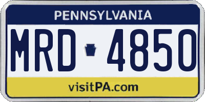 PA license plate MRD4850