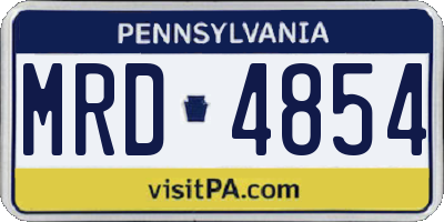 PA license plate MRD4854