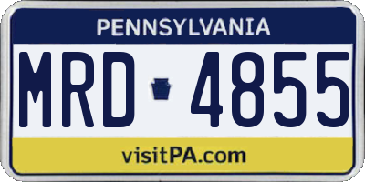 PA license plate MRD4855