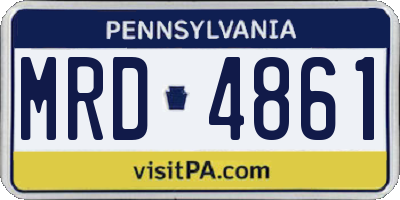 PA license plate MRD4861