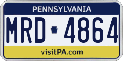 PA license plate MRD4864