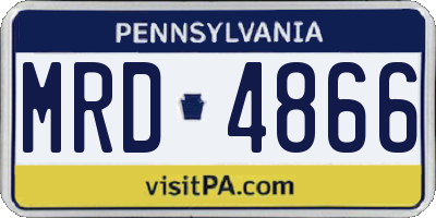 PA license plate MRD4866