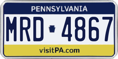 PA license plate MRD4867