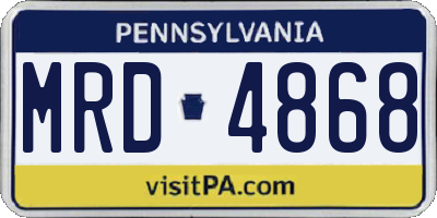 PA license plate MRD4868