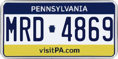 PA license plate MRD4869