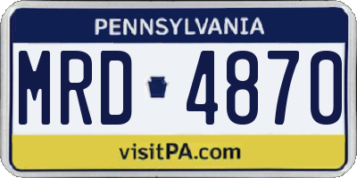 PA license plate MRD4870