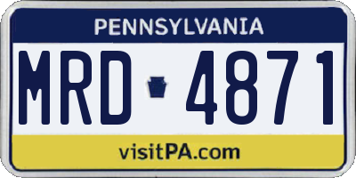 PA license plate MRD4871
