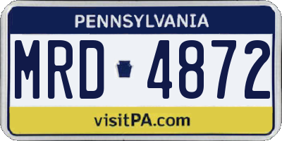 PA license plate MRD4872