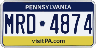 PA license plate MRD4874