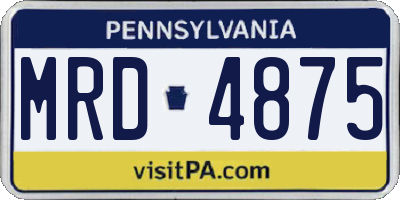 PA license plate MRD4875
