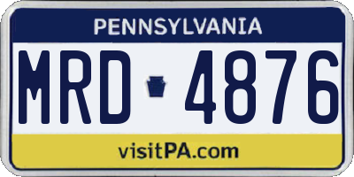 PA license plate MRD4876