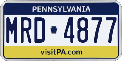 PA license plate MRD4877