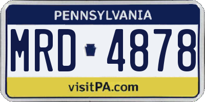 PA license plate MRD4878