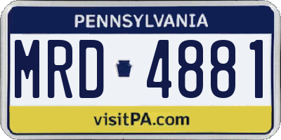 PA license plate MRD4881