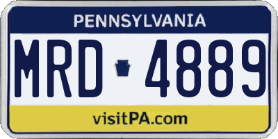 PA license plate MRD4889