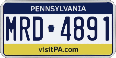 PA license plate MRD4891
