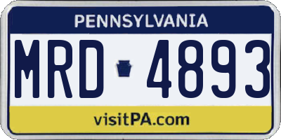 PA license plate MRD4893