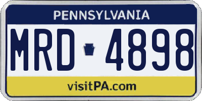 PA license plate MRD4898