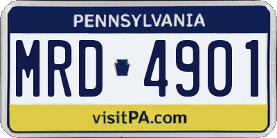 PA license plate MRD4901