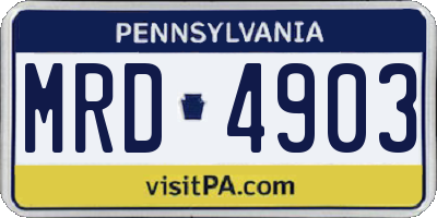 PA license plate MRD4903