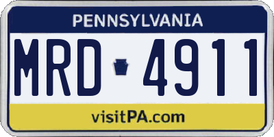 PA license plate MRD4911